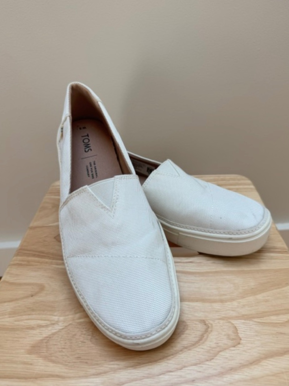Toms White Satin Sneakers